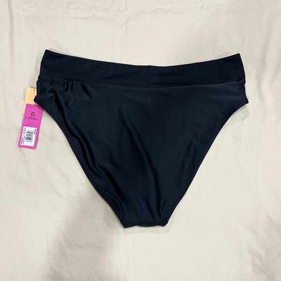 NWT Ninety-Nine Black Swim Bottoms High Waist High Leg  Misses Size XXL (19) - Picture 2 of 3